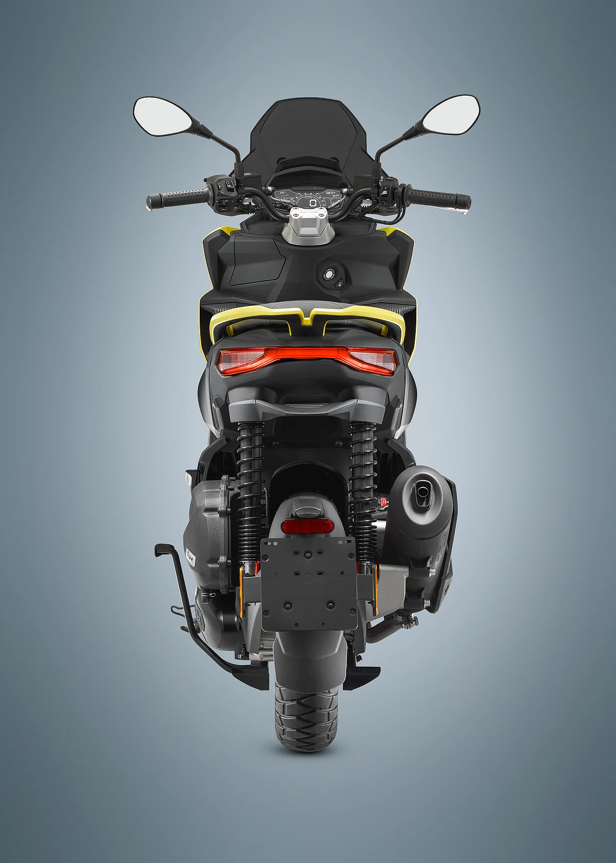 It has a naked, lower and wider handlebar for slightly sportier ergonomics