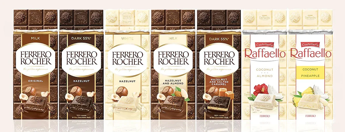 Ferrero Rocher & Raffaello now available in a premium chocolate bar format