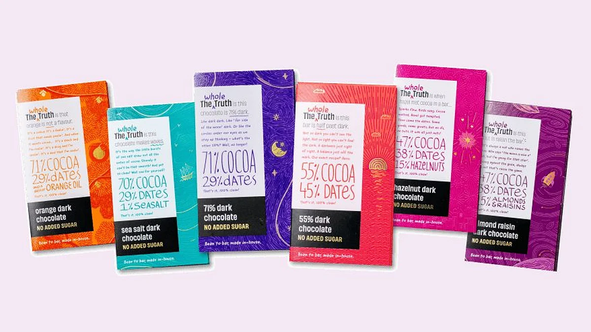The Whole Truth Foods introduces dark chocolate sweetened ONLY with dates