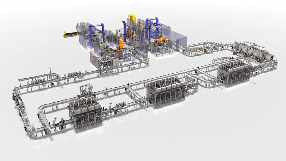 The fully automatic KHS Transversal kegging line depalletizes, washes, racks and palletizes practically all standard market returnable and one-way kegs.
