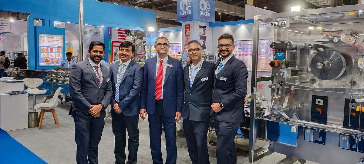 Omori India displays its new high-speed cold seal laminate machine and pile pack machine at PackEx
