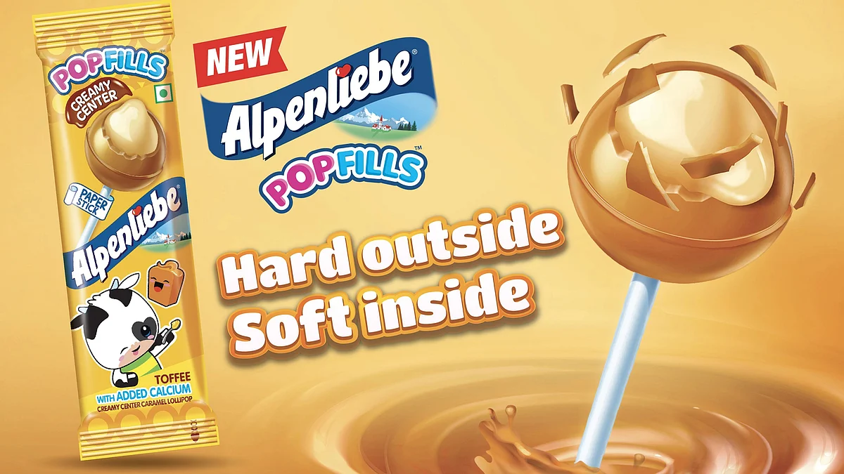 Alpenliebe cream filled caramel lollipop