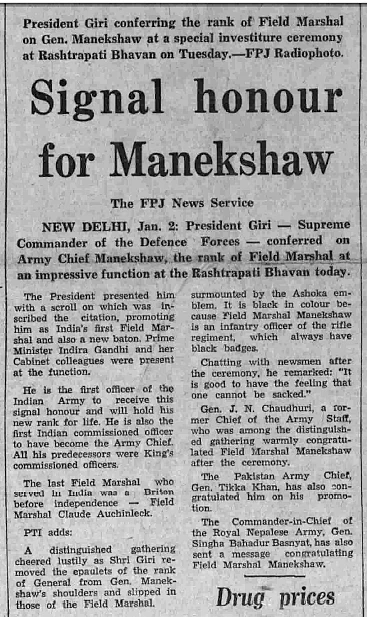 From FPJ Archives: Meet the real Sam Manekshaw- India’s witty Field Marshal