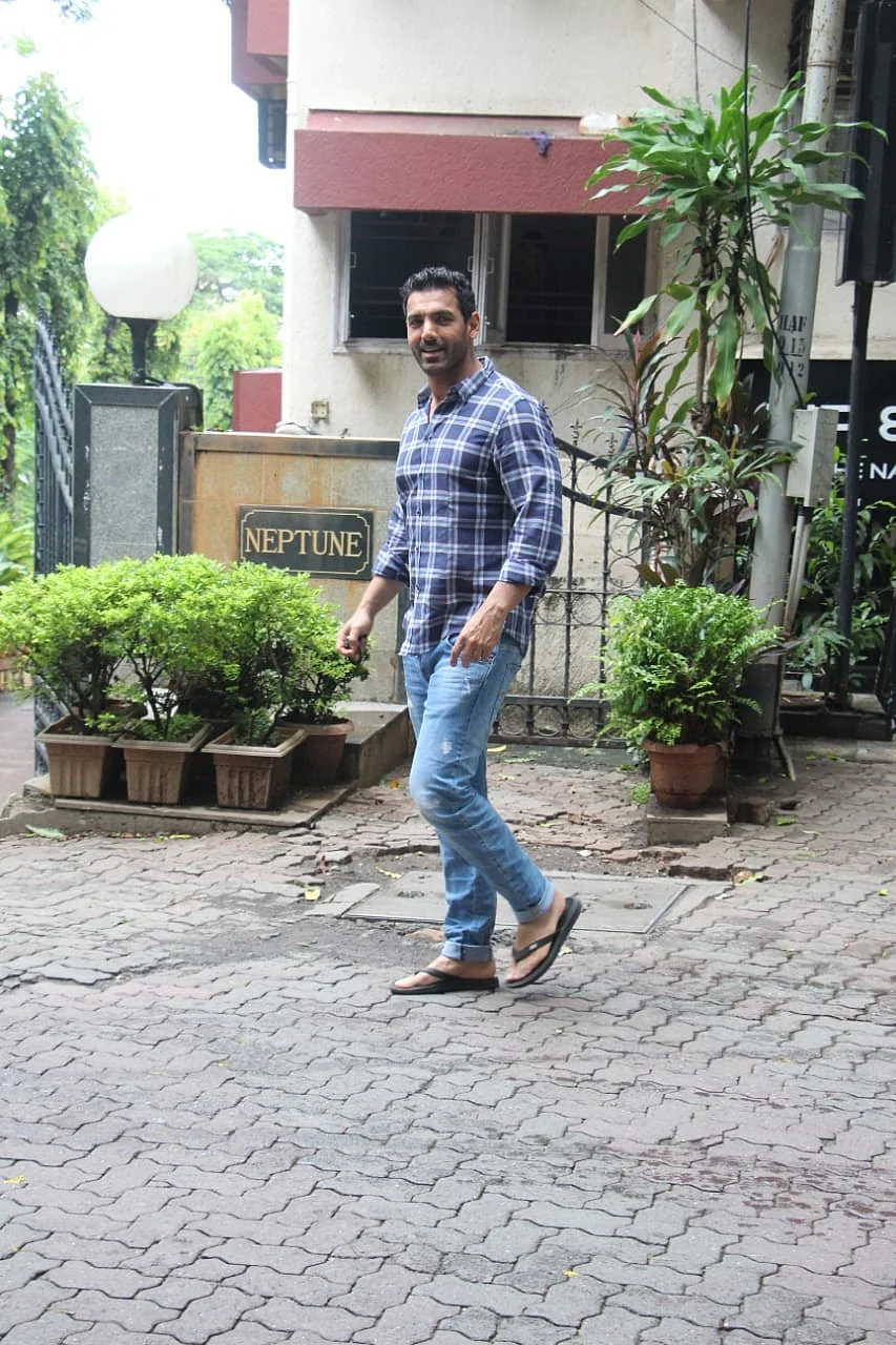 John Abraham was spotted at Tip n Toe in Pali hill in Bandra.