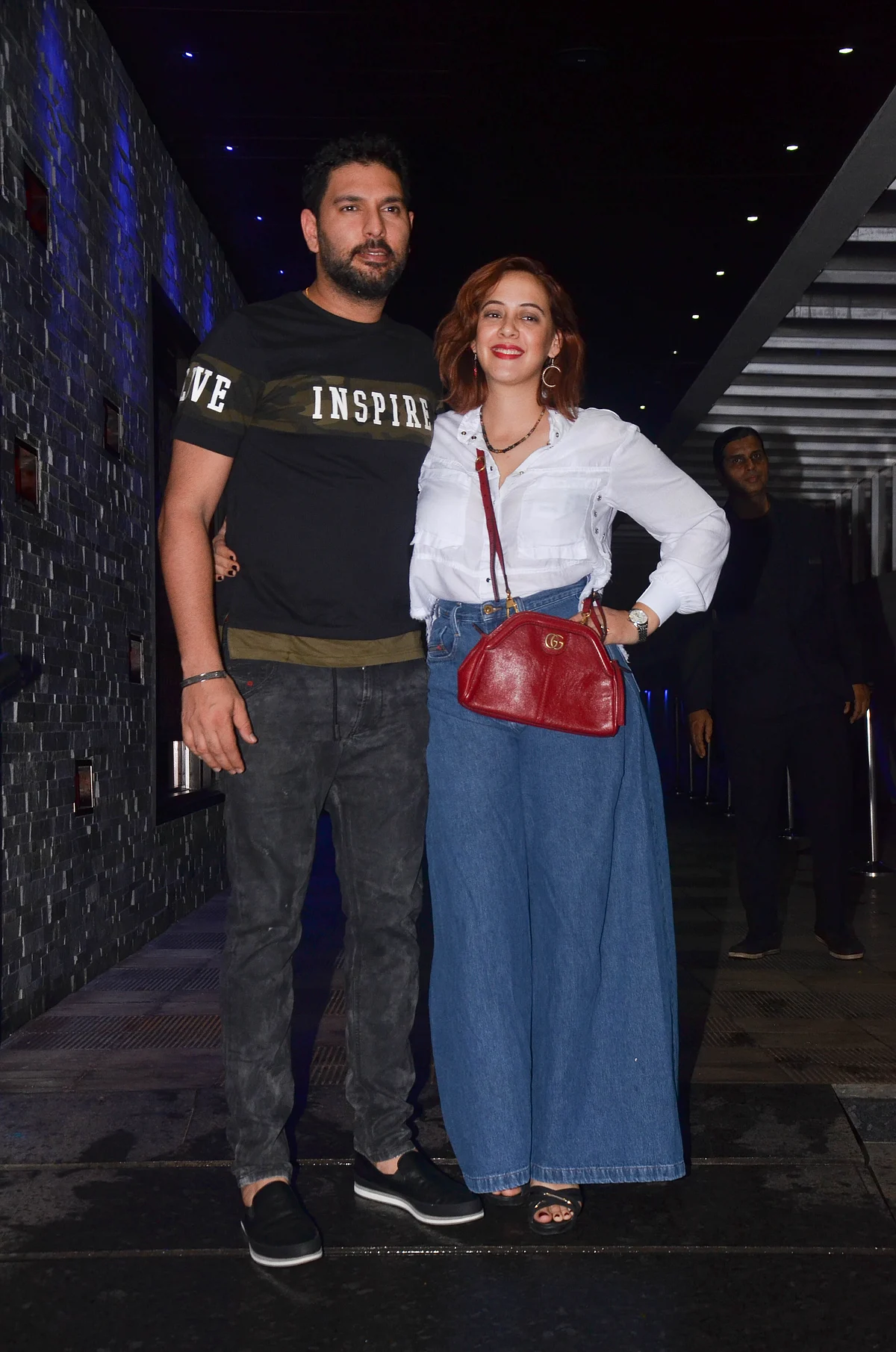 Yuvraj Singh with wife Hazel at Hakkasan in Bandra.