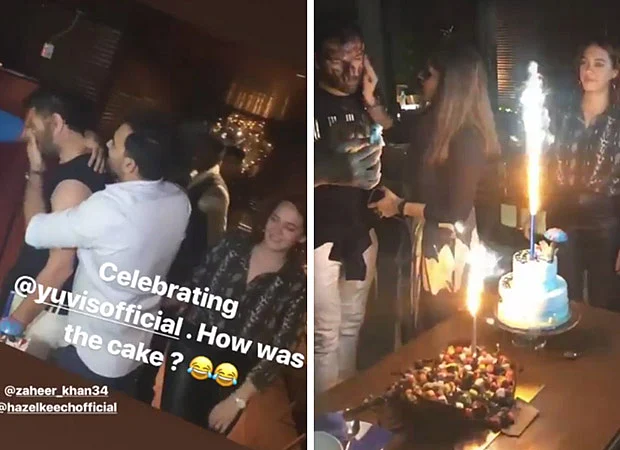 Yuvraj Singh enjoys retirement bash with wife Hazel Keech and ex-girlfriend Kim Sharma; other B-town celebs also joins