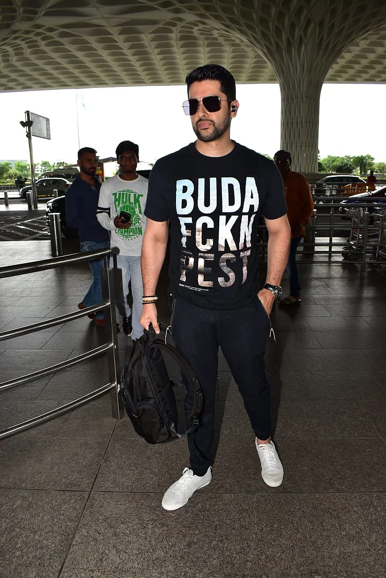 Aaftab Shivdasani spotted at the airport today.