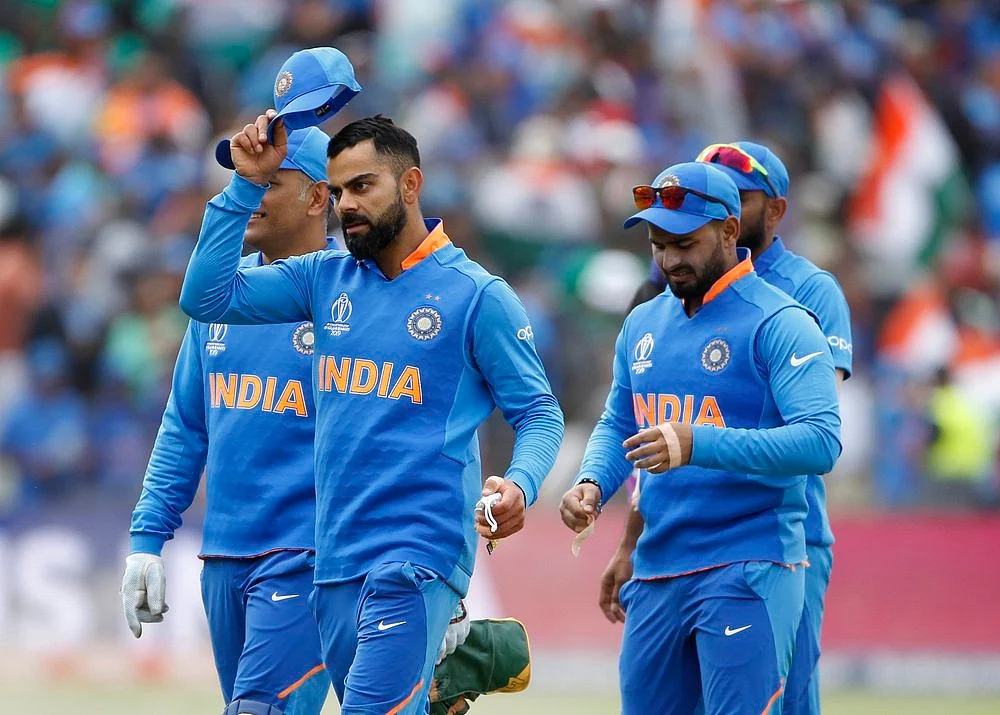 Indian squad after winning the match against Bangladesh in ICC CWC 2019 at Edgbaston in Birmingham on Tuesday