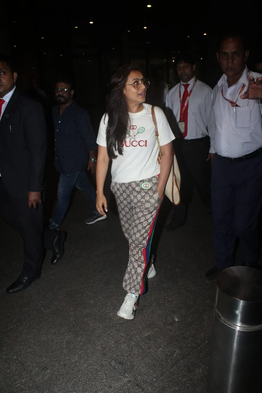 Rani Mukerji in Rs 1.7 Lakh Gucci outfit is turning heads at the airport
