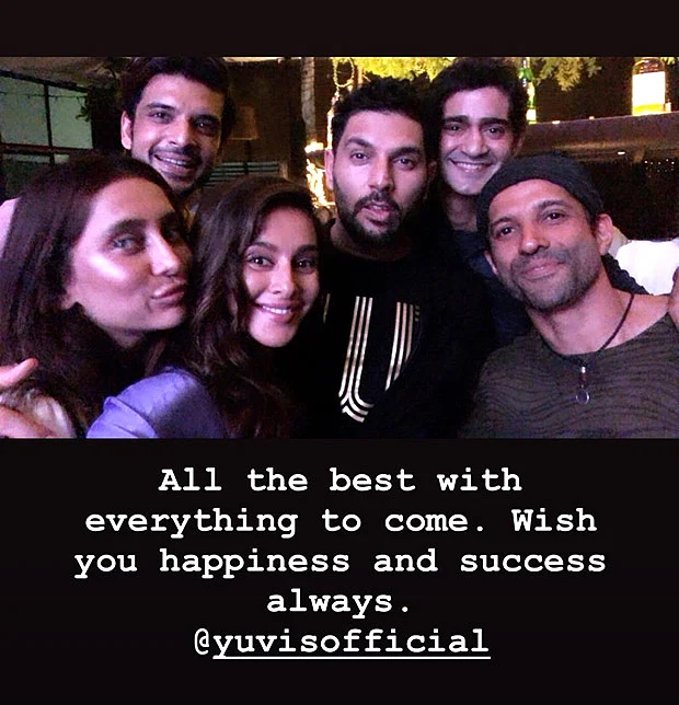 Yuvraj Singh enjoys retirement bash with wife Hazel Keech and ex-girlfriend Kim Sharma; other B-town celebs also joins