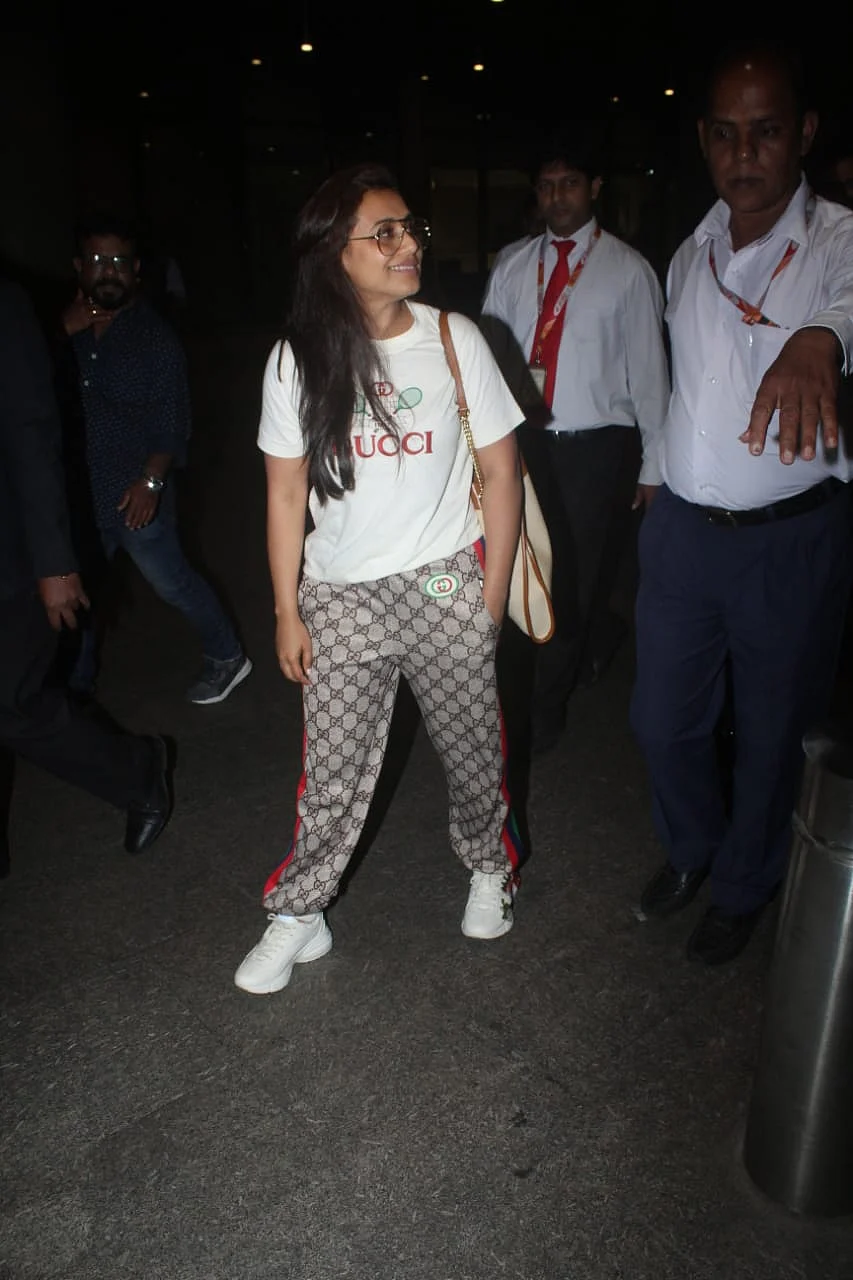 Rani Mukerji in Rs 1.7 Lakh Gucci outfit is turning heads at the airport
