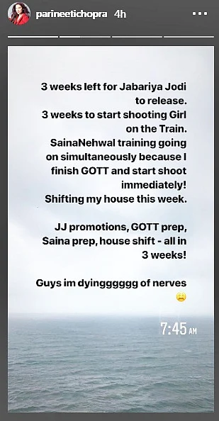 Parineeti Chopra 'dying of nerves' ahead of a hectic schedule