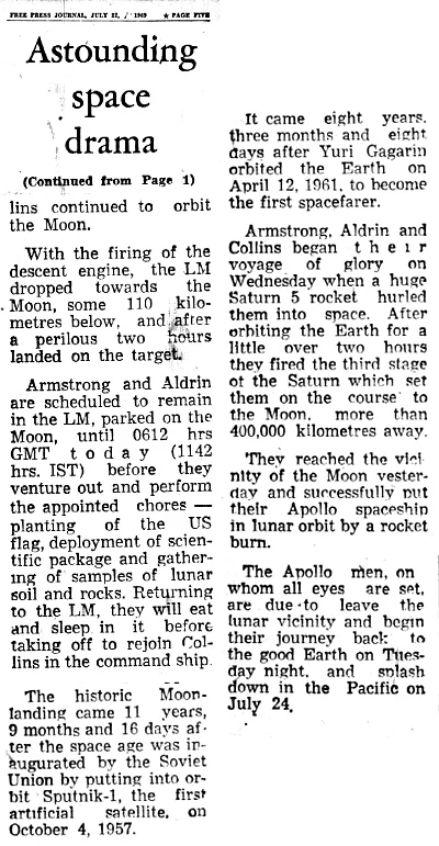 50 years of Neil Armstrong’s moon landing, read FPJ’s original coverage