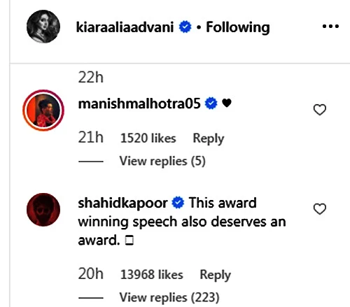 Kiara Advani pens down 'award-winning speech' as movie completes one month