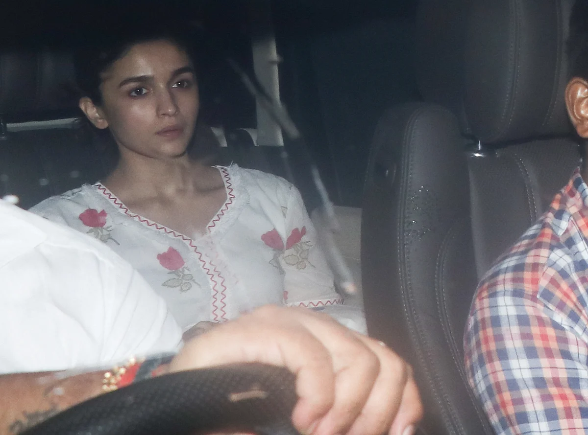 Alia Bhatt was spotted outside her friend’s residence in Juhu.