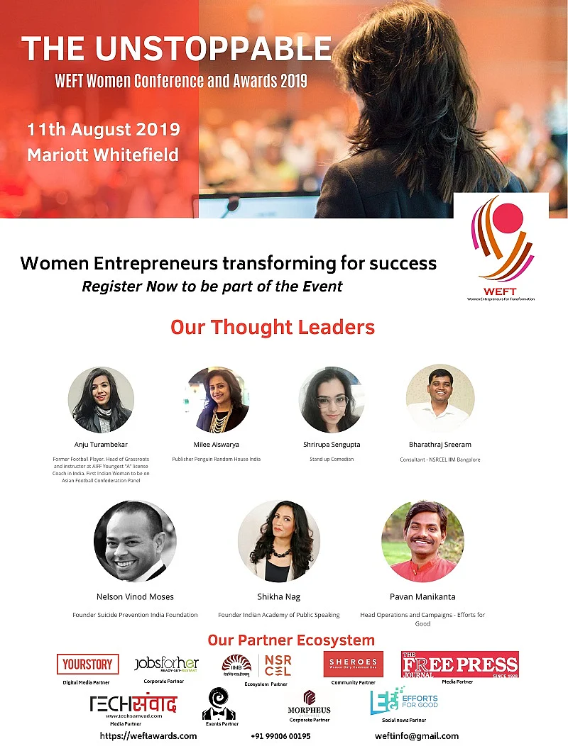 WEFT Annual Awards to Kickstart In Bangalore for Women Entrepreneurs