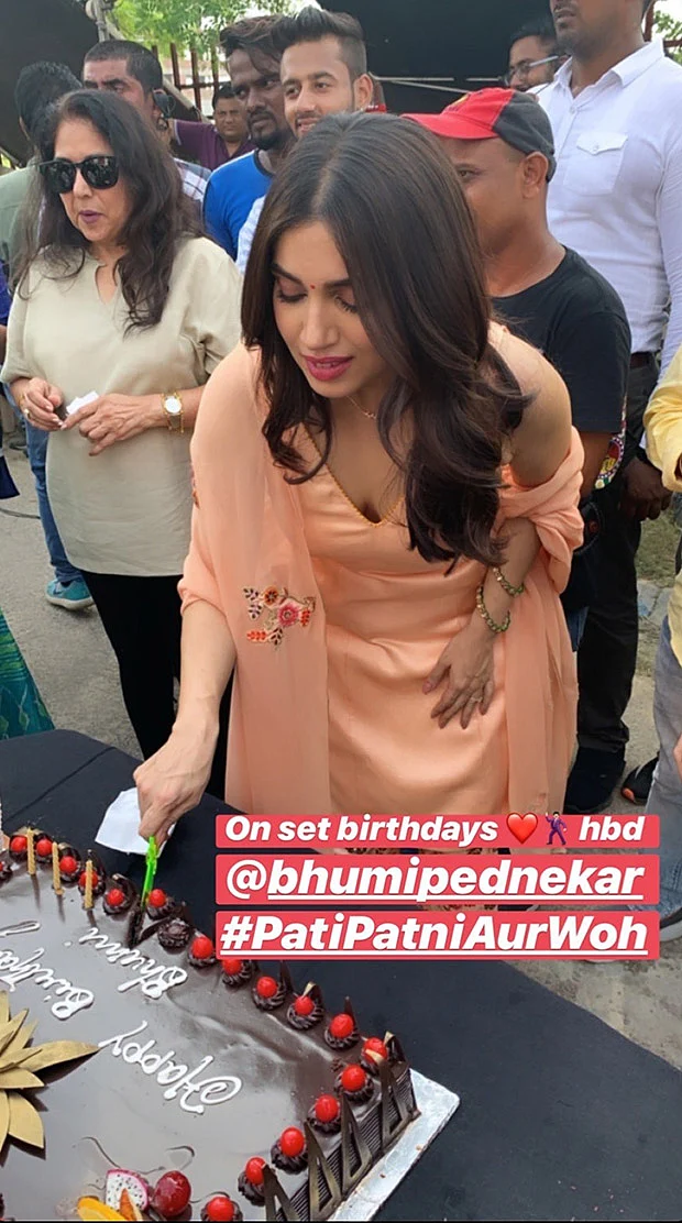 Bhumi Pednekar celebrates her birthday on sets of 'Pati Patni Aur Woh' with Kartik Aaryan, Ananya Panday