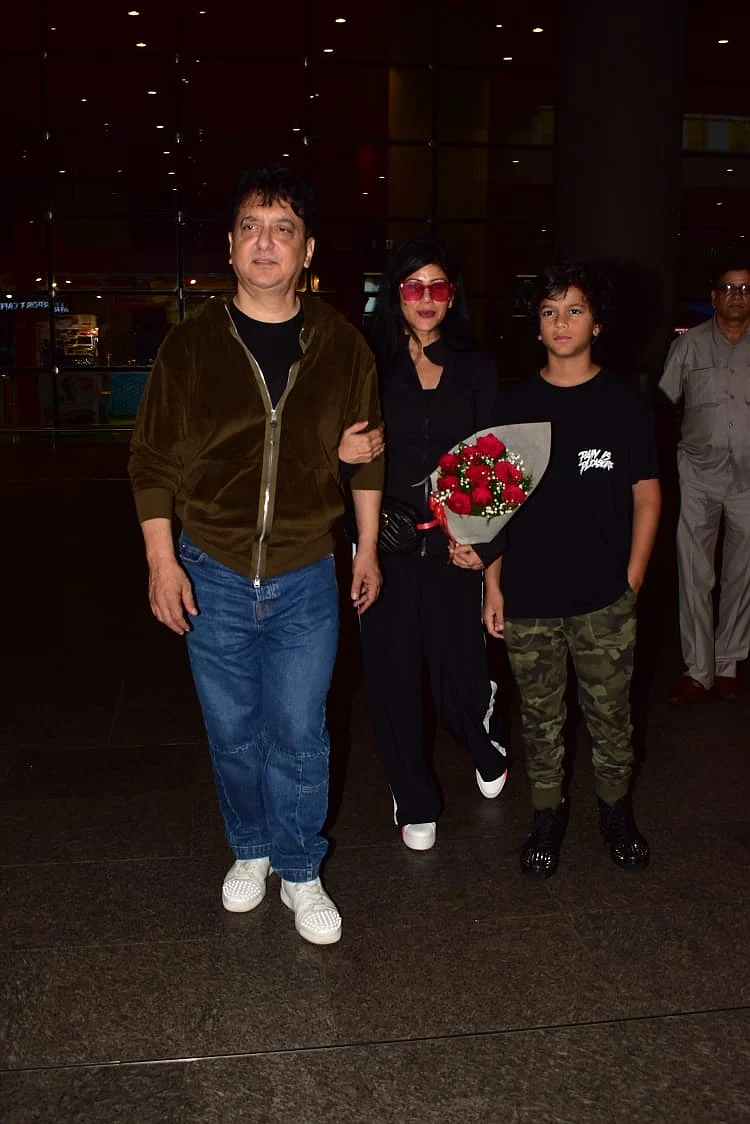 Sajid Nadiadwala and Family back from London