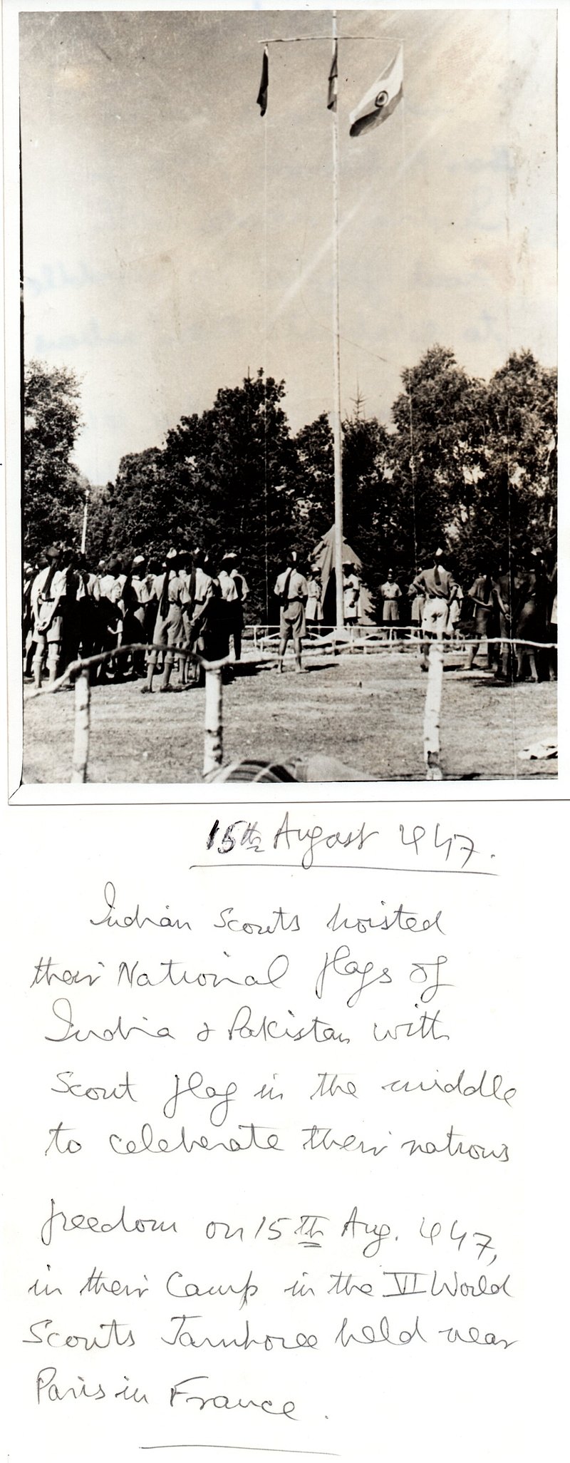 Boy Scouts Paris And A Flag Hoisting In 1947