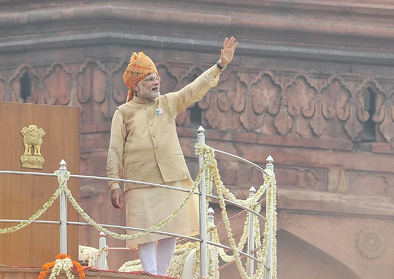 PM Narendra Modi continues turban tradition for first Independence Day address