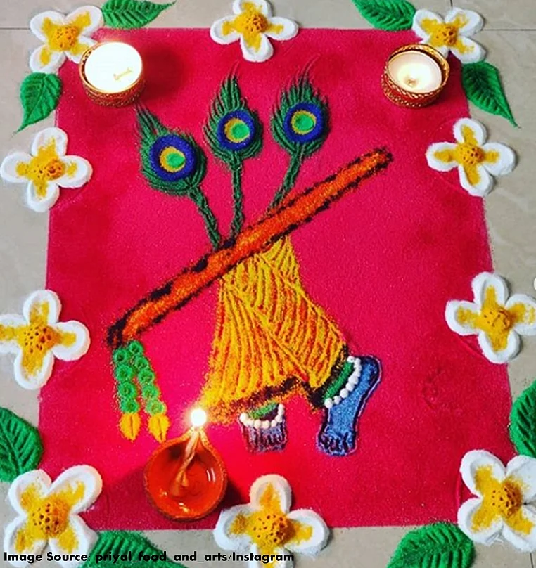 Krishna Janmashtami 2019 Easy Krishna rangoli designs to enhance your decor