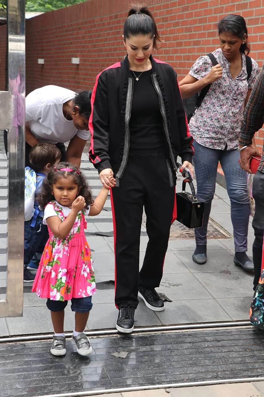 Sunny Leone was snapped in Mumbai with daughter Nisha