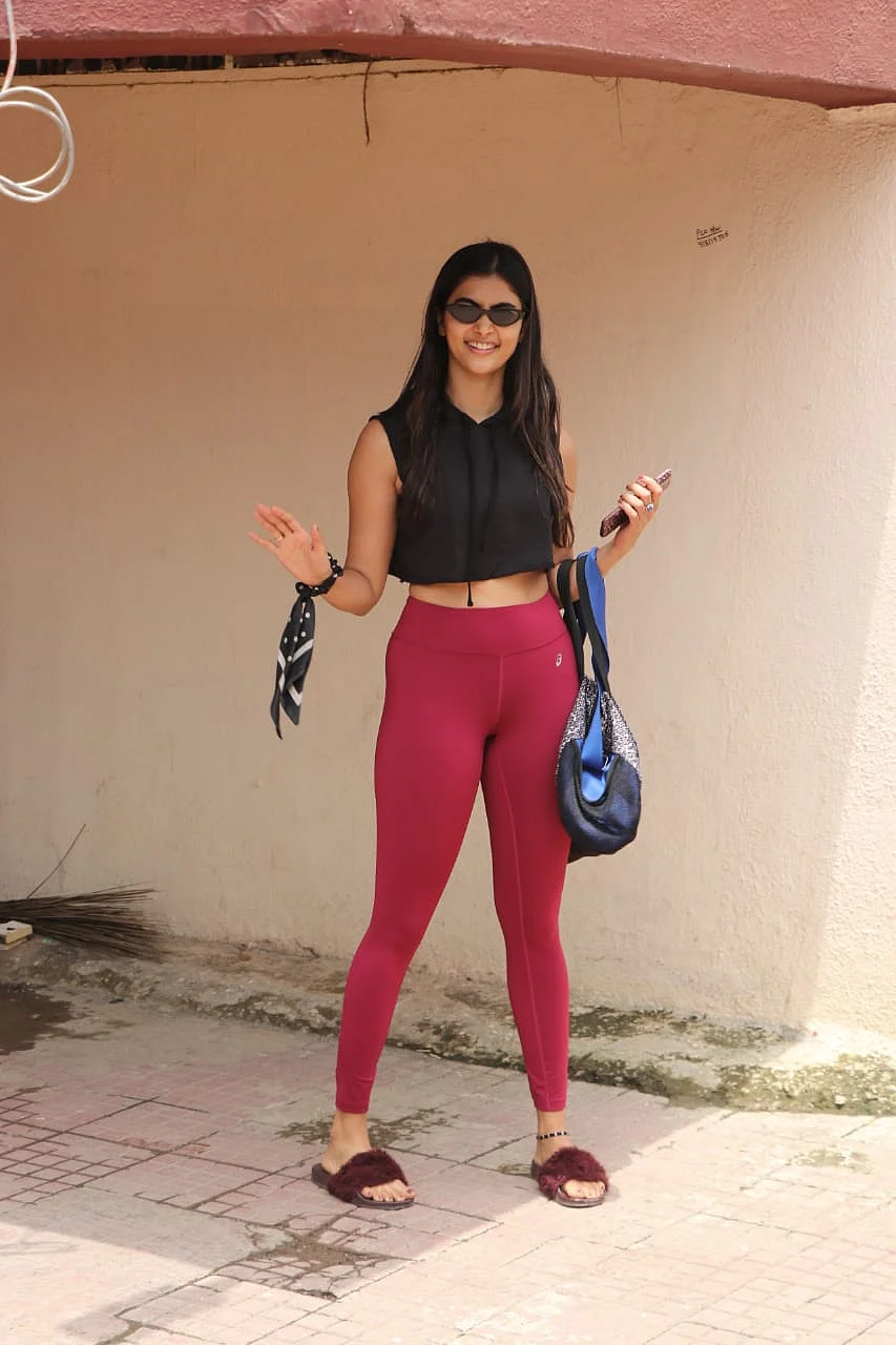 Actress Pooja Hegde was spotted post Pilates session in Mumbai.