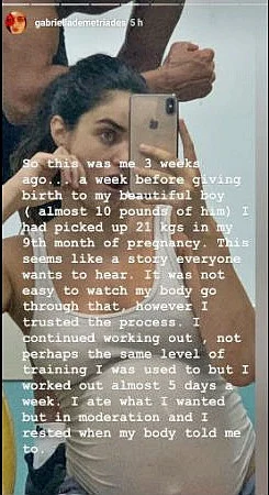 Gabriella Demetriades loses post-partum weight in just 11 days! Check out her body transformation