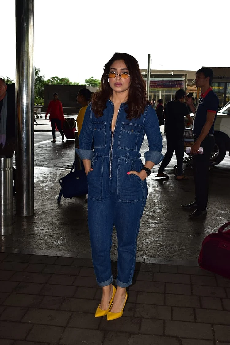 Bhumi Pednekar who will be starring in Saand ki Aankh was spotted at airport today in a cool denim look.