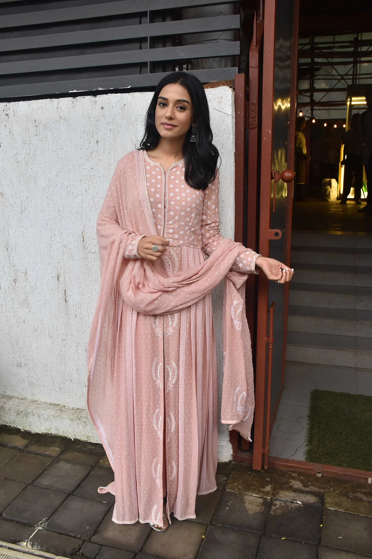Amrita Rao snapped when she arrived at an event in Mumbai.