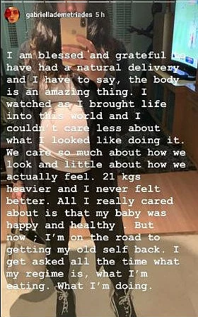 Gabriella Demetriades loses post-partum weight in just 11 days! Check out her body transformation