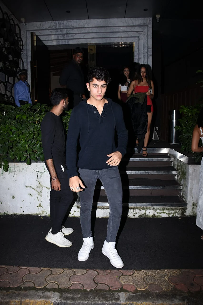 Saif Ali Khan’s son Ibrahim Ali Khan and Sohail Khan’s son Nirvan Khan clicked by paps at Arth in Khar.
