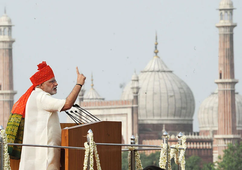 PM Narendra Modi continues turban tradition for first Independence Day address