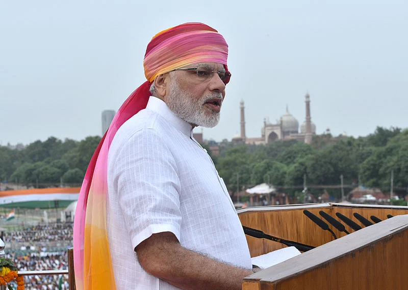 PM Narendra Modi continues turban tradition for first Independence Day address