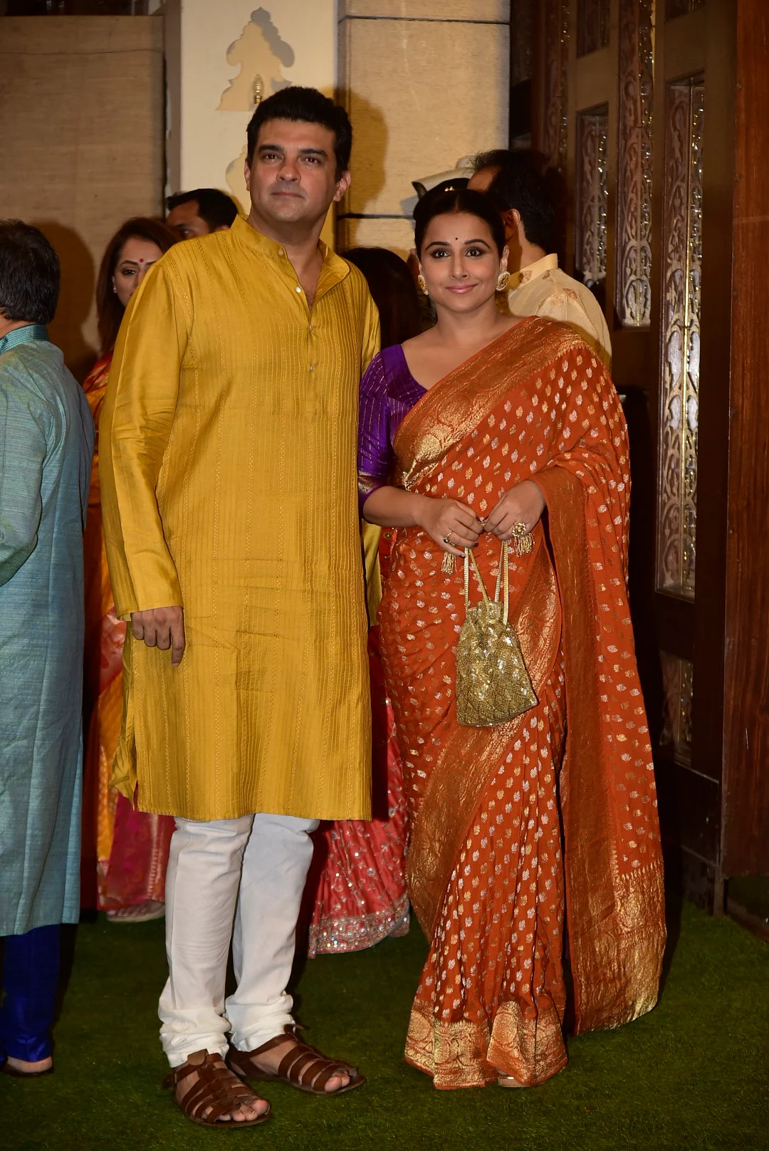 Vidya Balan with husband Siddharth Roy Kapur at Antilia Ganpati celebration