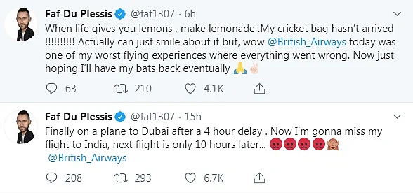 Faf du Plessis tweets
