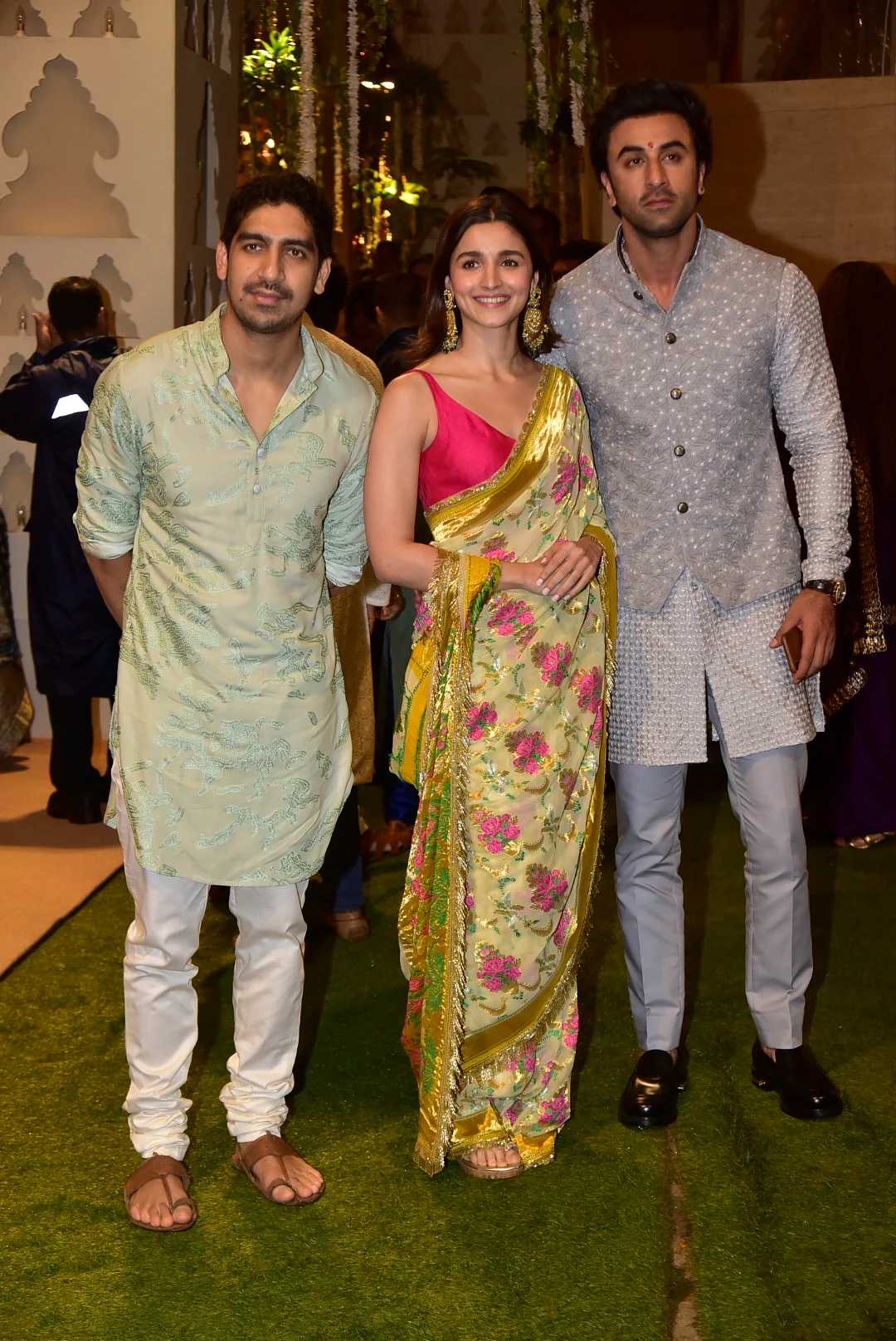 Brhamastra team, Aayan Mukerji with stars Alia and Ranbir were spotted at Antilia Ganpati celebrations