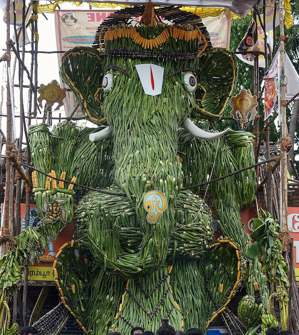 Coconuts, Fish Food, Pencils: Check out these innovative Ganesh Idols