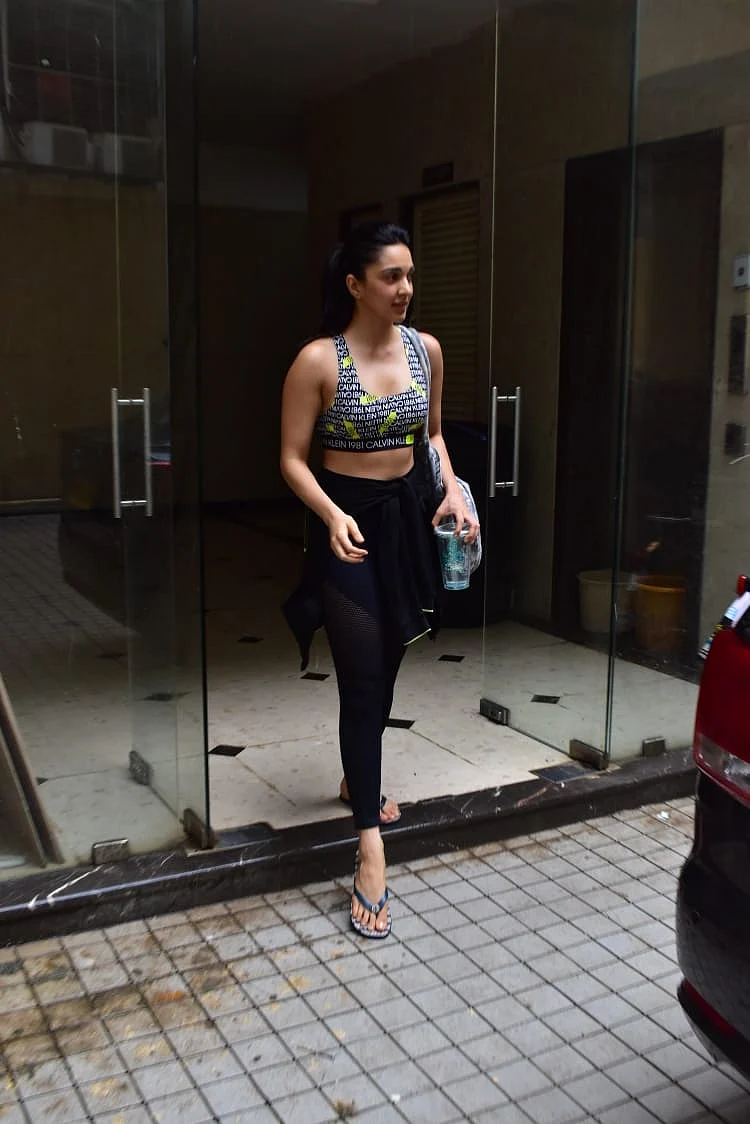 Kiara Advani was snapped in gym clothes post a workout session.