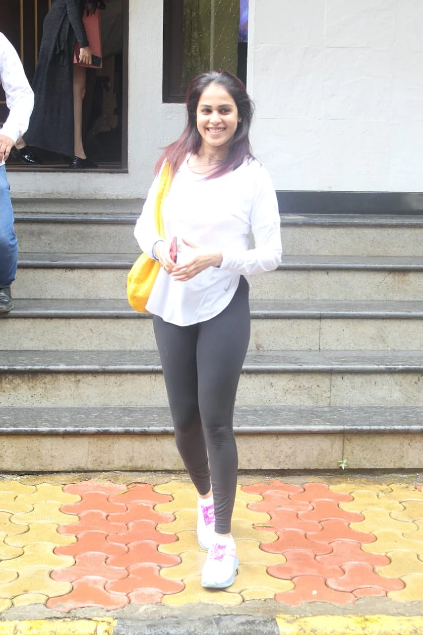Genelia D'Souza who recently walked the ramp at Lakme fashion Week 2019 was seen at the Manish Malhotra’s store with husband Riteish Deshmukh.