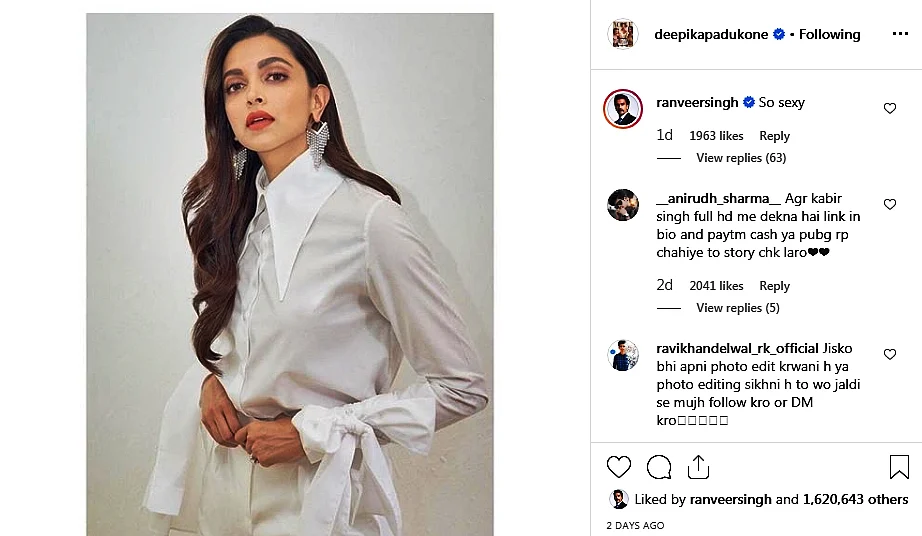Ranveer Singh calls wife Deepika Padukone ‘so sexy’ in this latest picture
