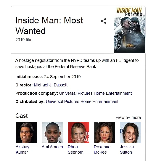 Here's why Akshay Kumar pops up if you type 'Inside man most wanted' on Google