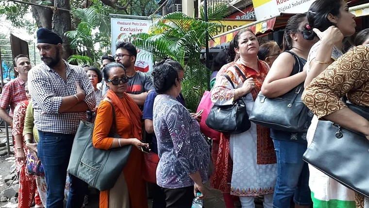 People throged outside PMC Bank as RBI imposes restrictions on PMC Bank