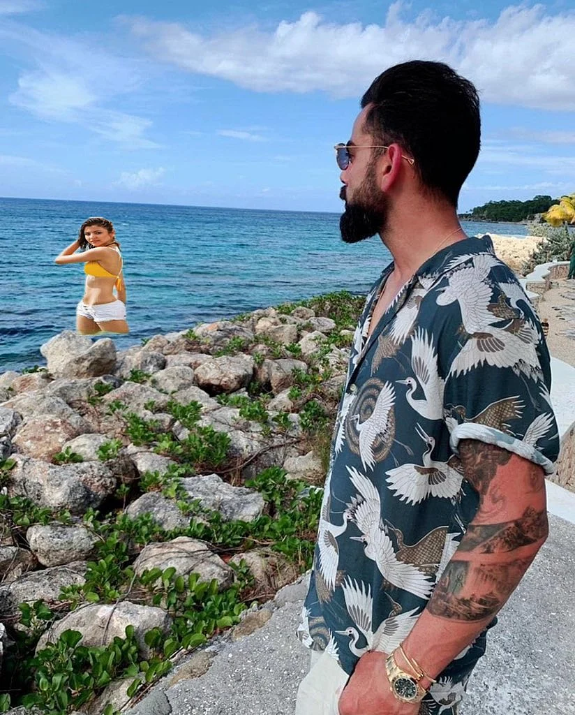 Fan edits Virat Kohli's picture by adding bikini clad Anushka Sharma, and the result is hilarious