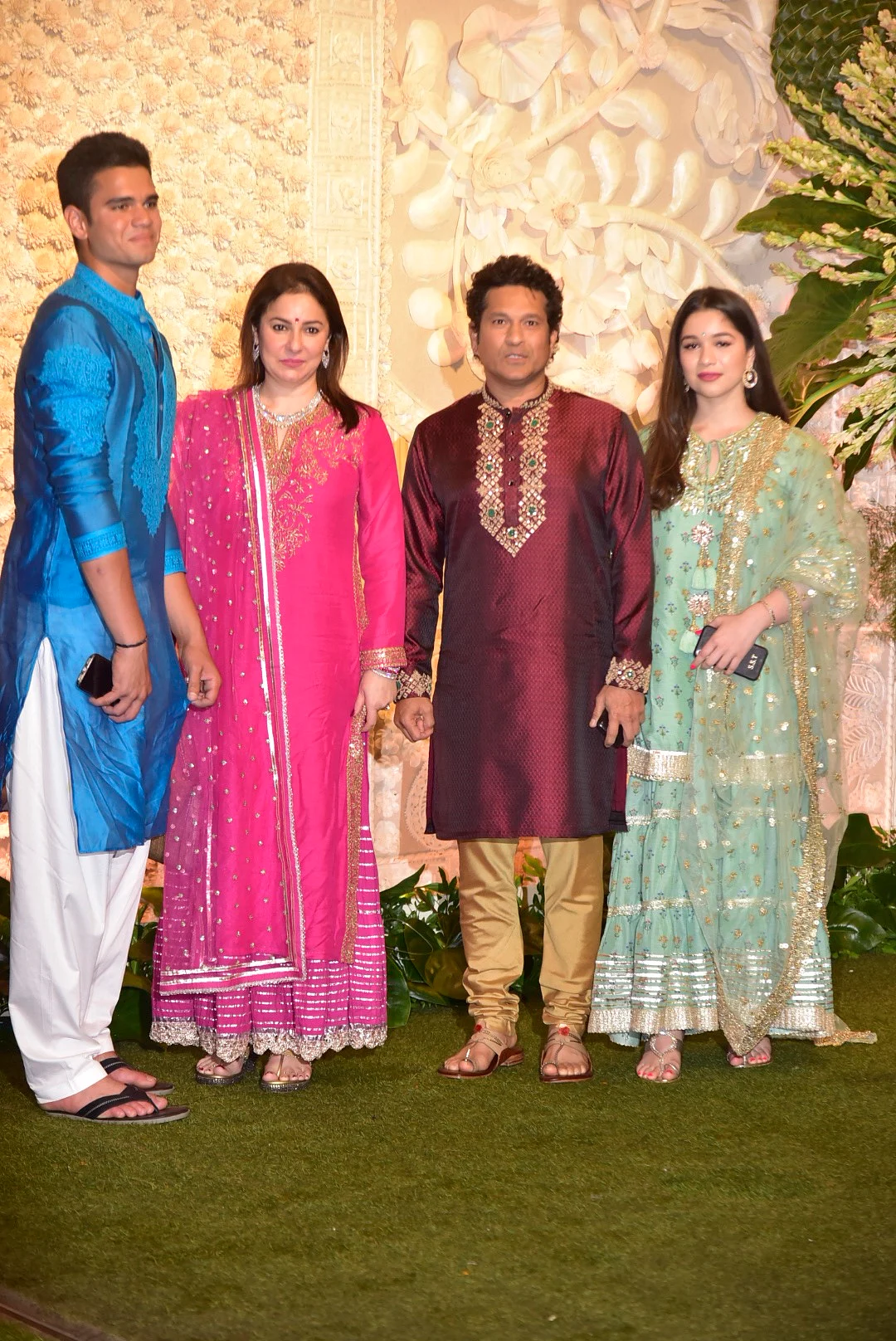 Tendulkar family at Antilia Ganpati celebrations in Mumbai