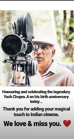 B-town pays tributes to Yash Chopra on his 87th birth anniversary