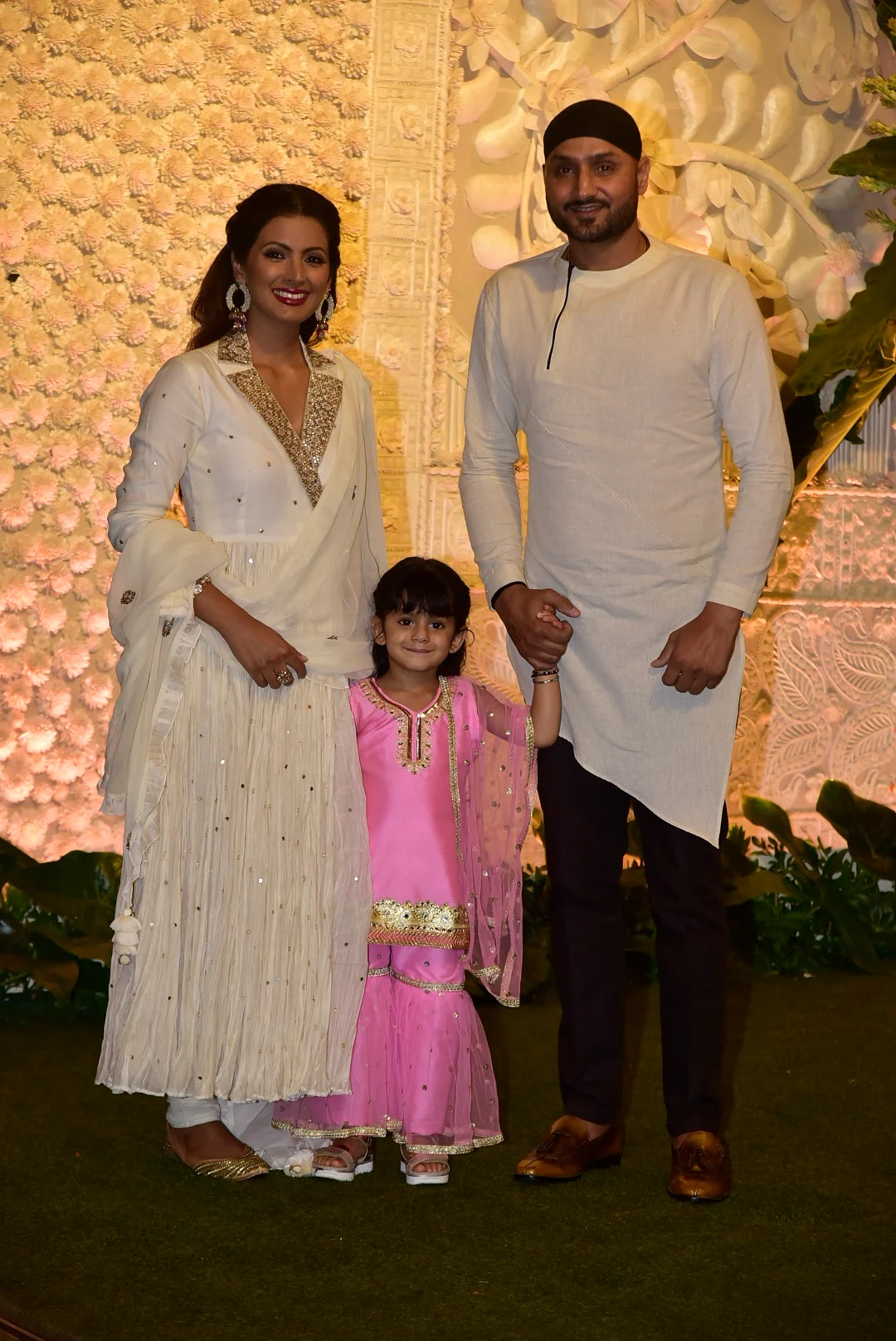 Harbhajan Singh with wife Geeta Basra and Daughter Hinaya
