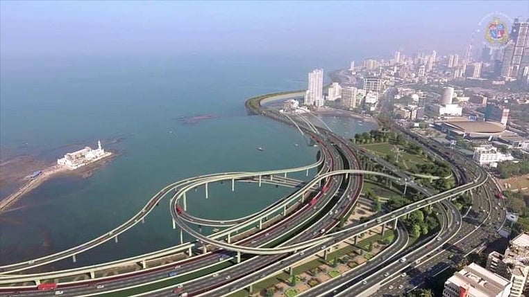 Mumbai coastal road projectImage source: Field Services On Demand/Twitter