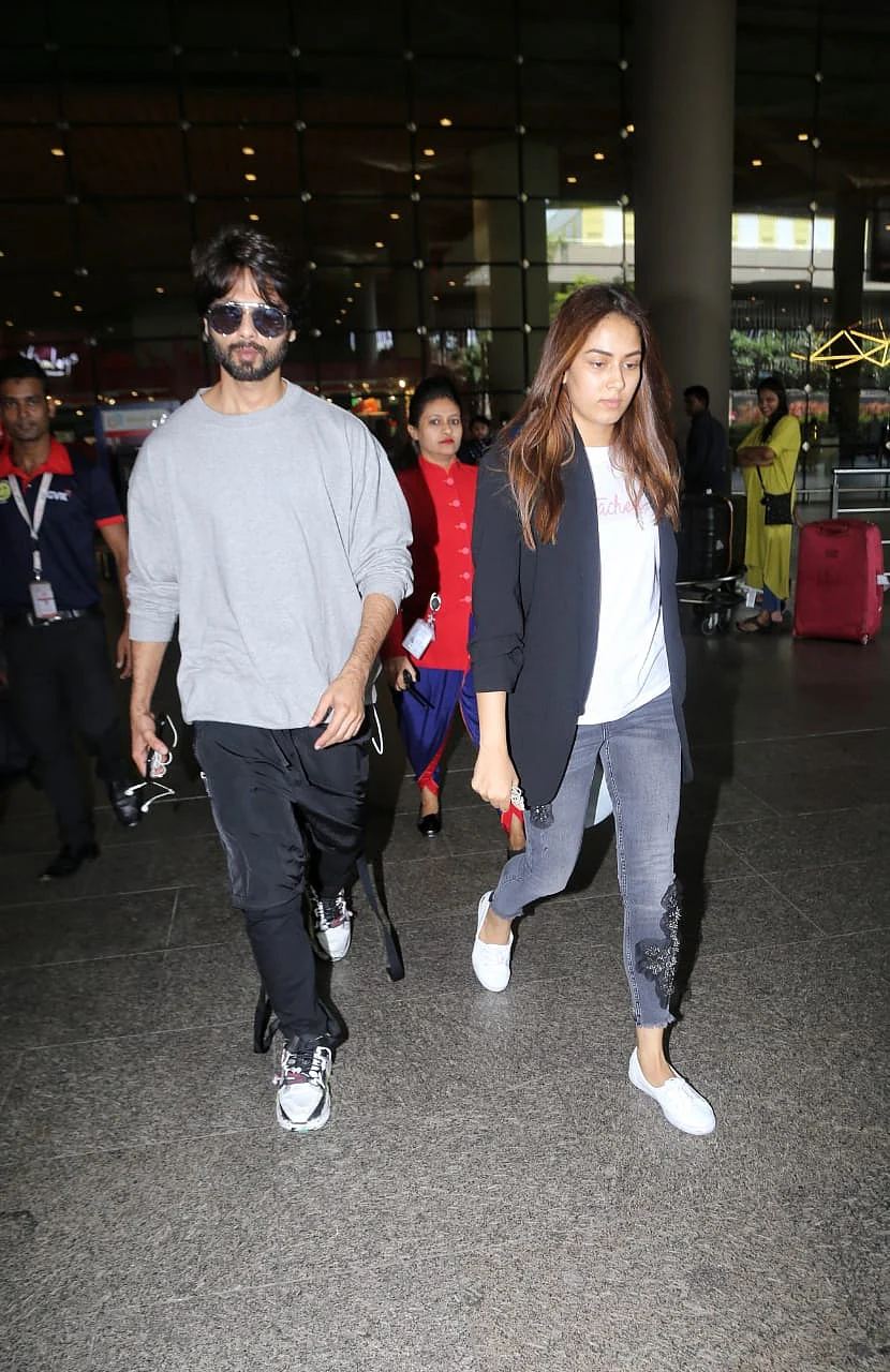 Shahid Kapoor and Mira Rajput at airport