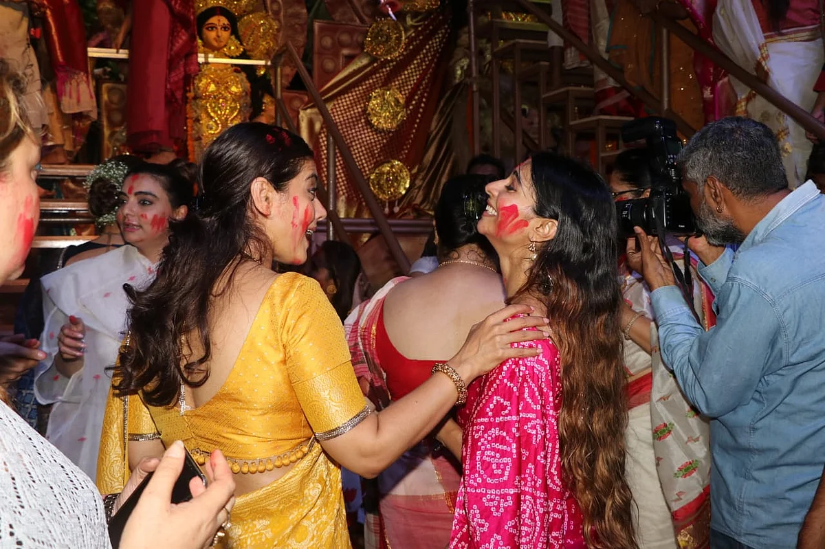 Karan Johar, Rani, Kajol come together for 'Sindur Khela' on last day of Durga Puja